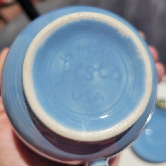 2 Sets Post-86 Fiesta Periwinkle Blue Cups & Saucers~ Fiestaware ~ Retired Color - Picture 4 of 16